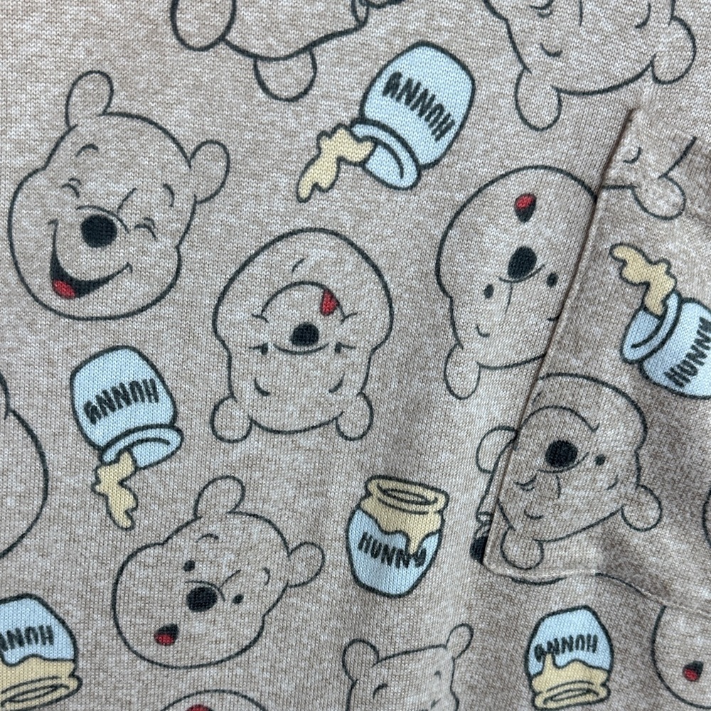 Disney Winnie The Pooh Lightweight Soft Fleece Pajama 2pc Set SZ XL (16-18) - Picture 3 of 11